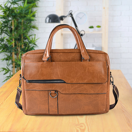 Premium Faux Leather Multipurpose Messenger Briefcase wit...