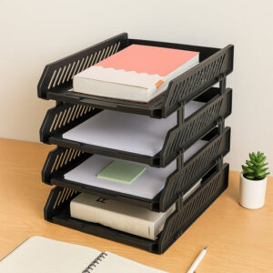 4-Layer Multifunctional File Rack with Drawers for Office...