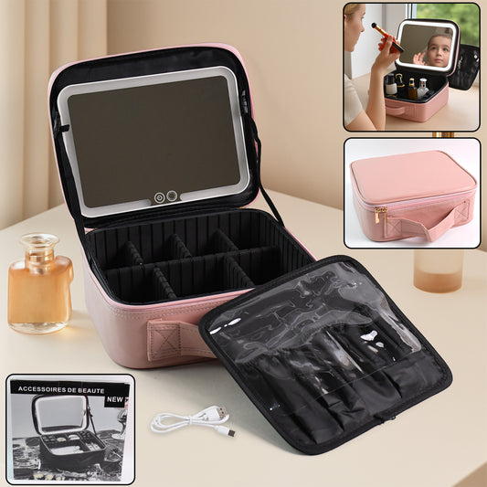 Premium LED Light Makeup Organizer Box (1 Pc...