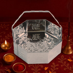 Traditional Stainless Steel Octagon Pooja Basket 1 Pc...