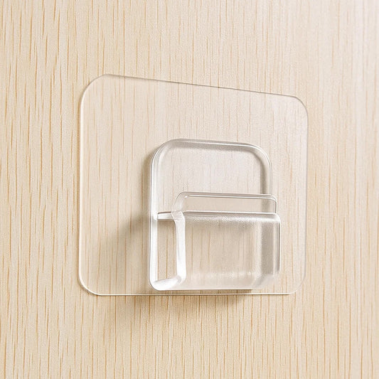 Heavy-Duty Transparent Wall Hook with Seamless Adhesive B...