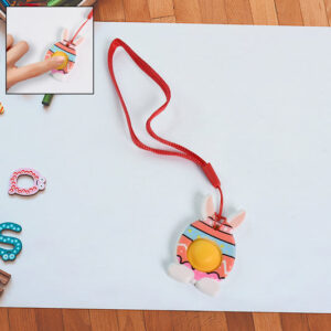 Cute Bunny-Shaped Pop It Fidget Toy Keychain (1...