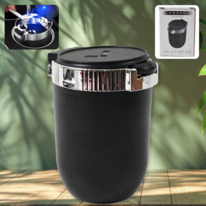 Portable Car Ashtray with Lid and Blue LED...