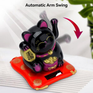 Solar Powered Happy Cat Beautiful with Arm Waves...