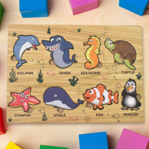 Seawater Animal Wooden Puzzle Learning Educational Board ...