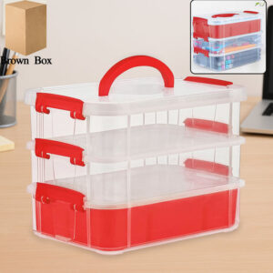 3-Layer Multi-Purpose Transparent Plastic Storage Carry B...