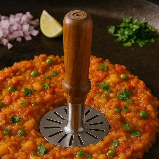 Stainless Steel Potato Masher, Pav Bhaji Masher with...
