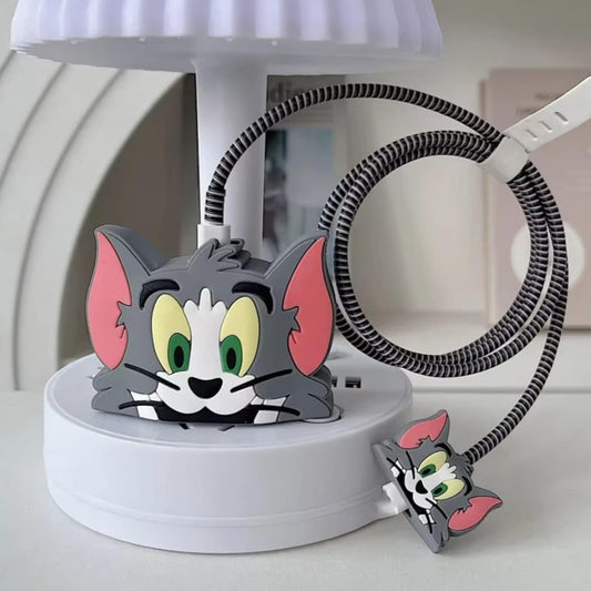 Cartoon Character Silicon Charger Case Cover For iP...