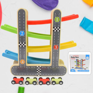 Car Racer Track Play set Wooden Click Clack...