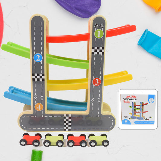 Car Racer Track Play set Wooden Click Clack...