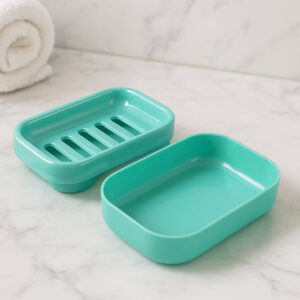 Premium Quality Rectangular Aqua Green Plastic Soap Case...