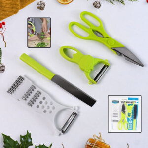 4-Piece Kitchen Cutting Set: Scissors, Peeler, Grater /...