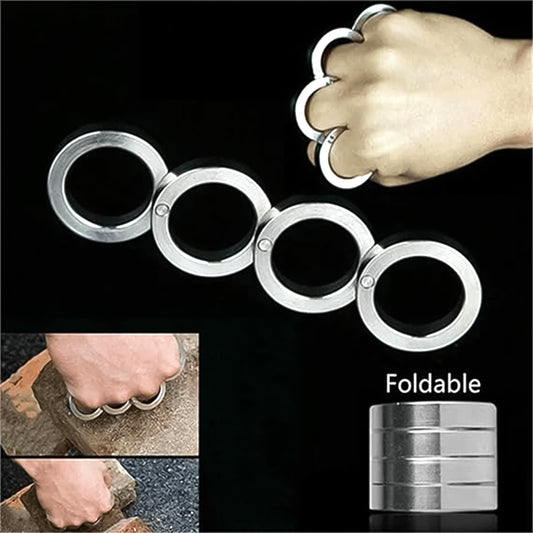 Portable 4 Finger Ring Unique Rotating Folding Ring...