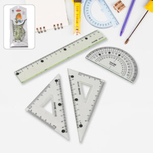 4-Piece Geometry Set, Triangle Ruler Protractor Straight ...
