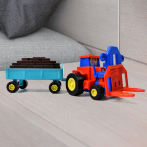 Plastic Tractor Toy Friction Powered Tractor with Bricks...