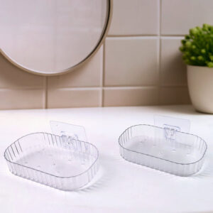 Self Adhesive Transparent Wall Mounted Soap Dish Holder...