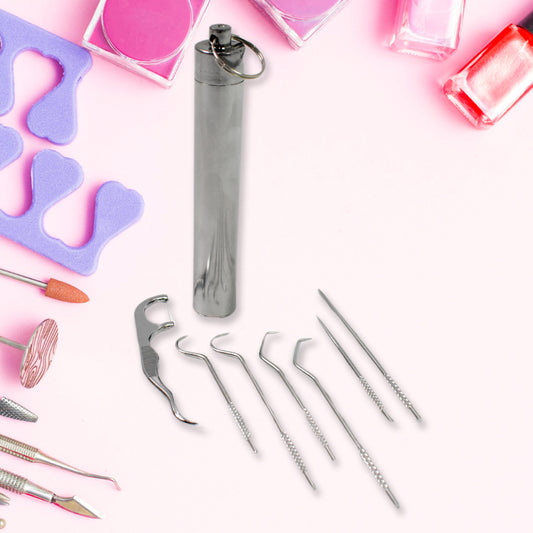 7 IN 1 STAINLESS STEEL TOOTHPICK FLOSSIER SET...