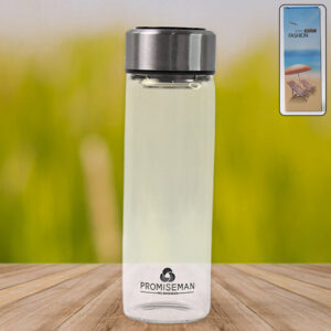 Outdoor sport Glass water bottle With Steel Lid...