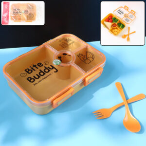 Bite Buddy 4-Compartment Leak-Resistant Plastic Lunch Box...