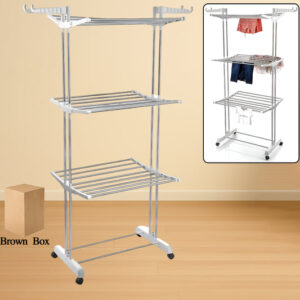 3-Tier Foldable Stainless Steel Cloth Drying Stand with...