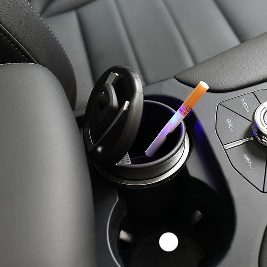 Portable Car Ashtray with Lid and Blue LED...