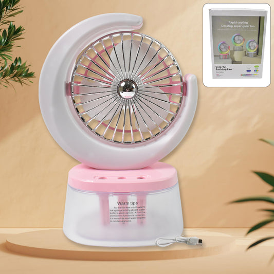 Desktop Fan - Camping Fan with LED Light,...