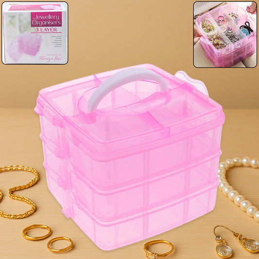 Versatile 18-Grid 3-Layer Transparent Plastic Organizer B...