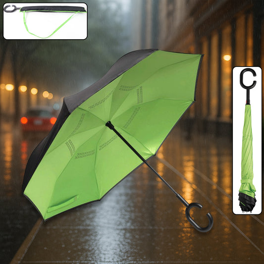 Foldable UV & Rain Umbrella with C-Shaped Handle...