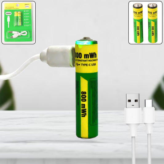 AAA Rechargeable 800 mWh Batteries With Recharging Cable...