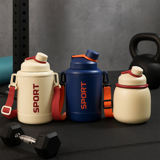 Sports Vacuum Bottle with Shoulder Strap 1 Pc...