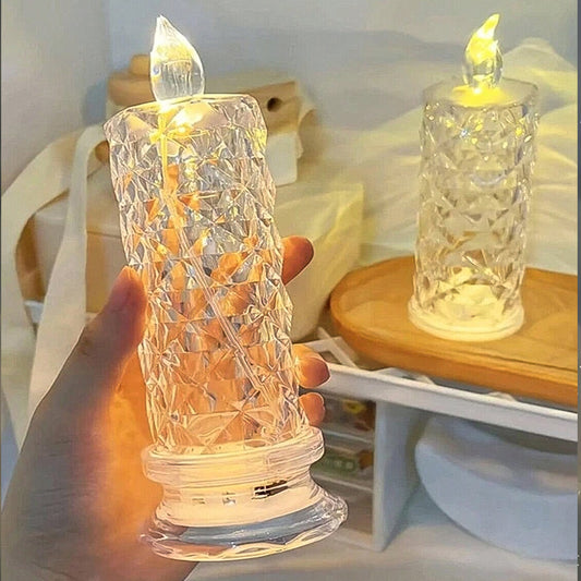 Rose Candles for Home Decoration, Crystal Candle Lights,...