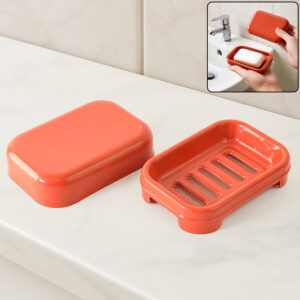Premium Quality Rectangular Brick Red Plastic Soap Case...