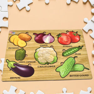 Wooden Vegetable Puzzle Learning Educational Board (1 Set...
