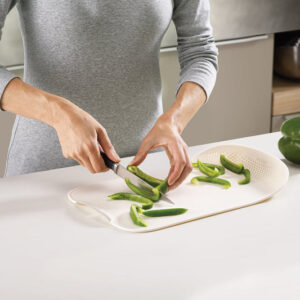 Chop & Drain Vegetables Fruits Chopping Board Sleek...