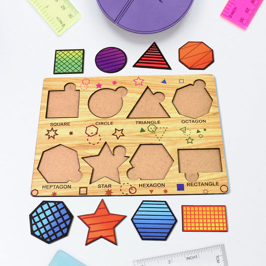 Wooden Triangles Puzzle Learning Educational Board (1 Set...