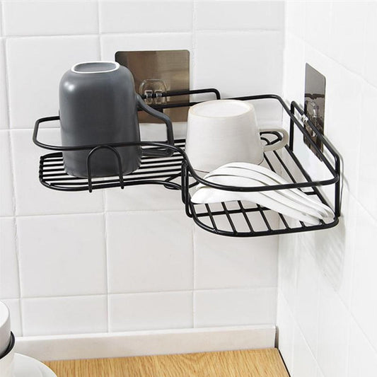 Self-Adhesive Kitchen-Bathroom Corner Shelf Organiser Sto...