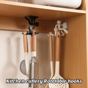 360° Rotating 6-Claw Hook – Kitchen & Bathroom...