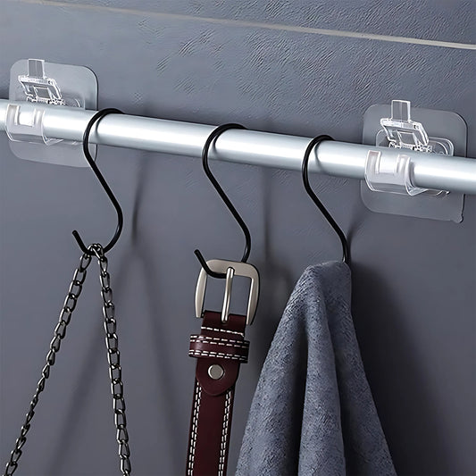 Self-Adhesive Transparent Wall with Spring-Loaded Anti-Sl...