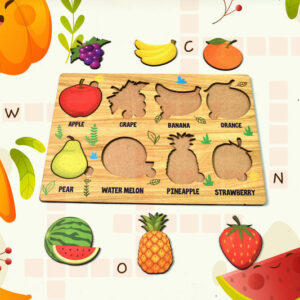 Wooden Fruits Puzzle Learning Educational Board (1 Set...