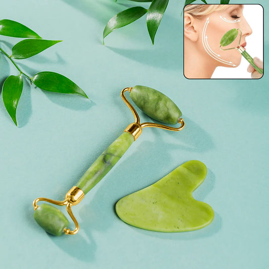 Jade Roller & Gua Sha Set – Natural...