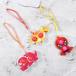 Silicone Push Pop Bubble Fidget Toy Keychain (1...