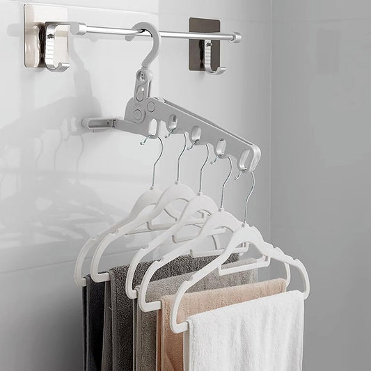 5-Hole Foldable Clothes Hanger – Robust, Space-Saving Tra...