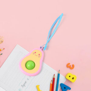 Cute Avocado-Shaped Mini Push Pop Keychain Toy with...