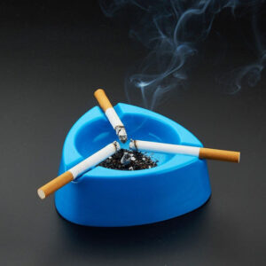 Oblivion Durable Plastic Ashtray with Wide Bowl and...