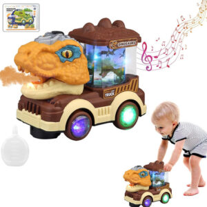Dinosaur Car Toy with Humidifier Sound and Light...