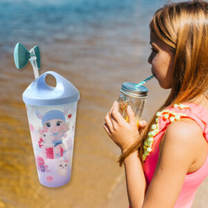 Unicorn Water Bottle with Straw & Lid for...