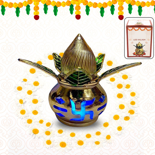Gold Plated Eco Friendly LED Kalash for Pooja...