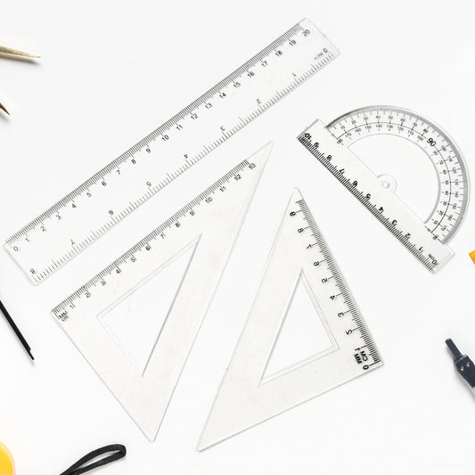 Plastic Geometry Set, Triangle Ruler Protractor Straight ...