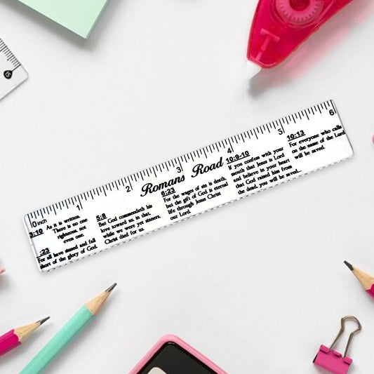 Romans Road Scripture Printed Plastic Ruler 6 Inch