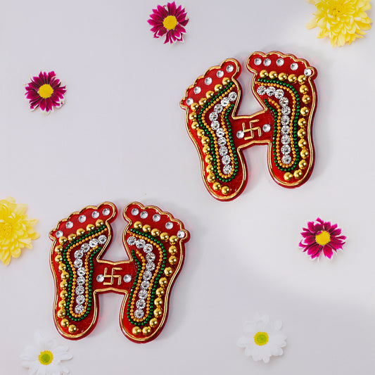 Decorative Laxmi Charan Paduka Sticker Set (Pack of...